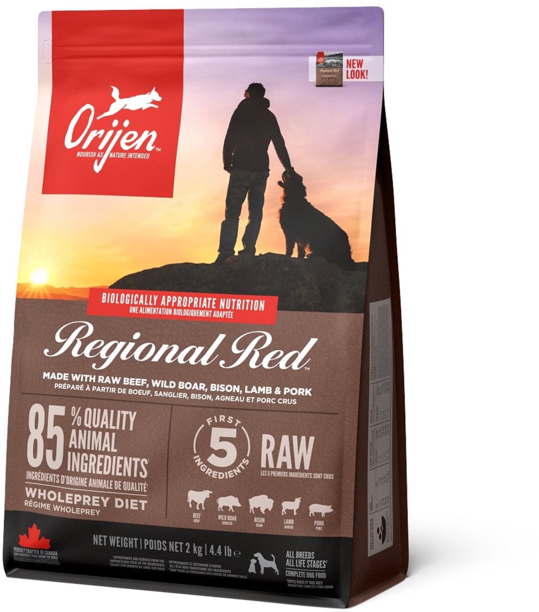 Orijen whole prey regional red dog - rund & zwijn - hondenvoer - 2 kg